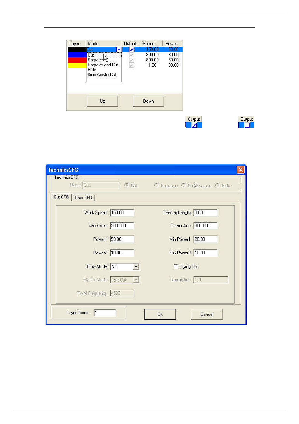 Output The Layer Or Not Can Be Set In The Outputcolumn Page Mpc Software